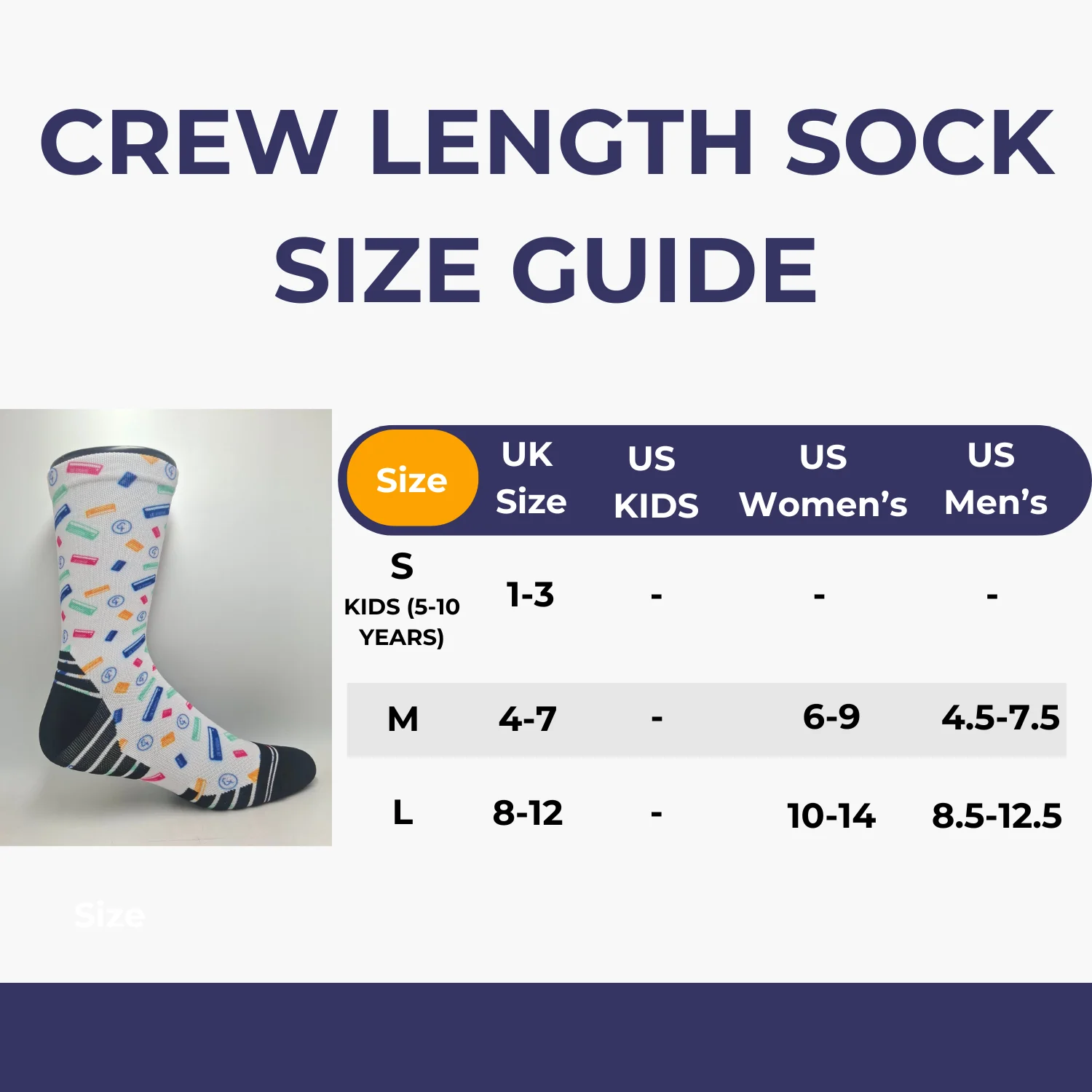 Crew Length parkrun Barcode Socks (White) - Image 6